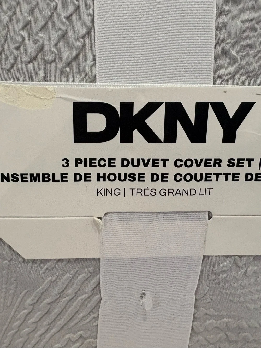 NEW DKNY Gray 3-Piece Duvet Cover Set in King Size